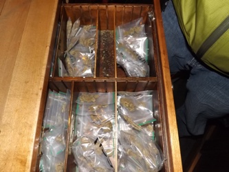 The marijuana drawer at Bulldog in Leidsplein