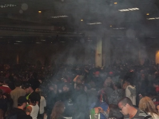 Thick smoke at the cannabis cup