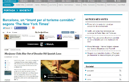 Article about MarijuanaGames.org in Barcelona Televisio