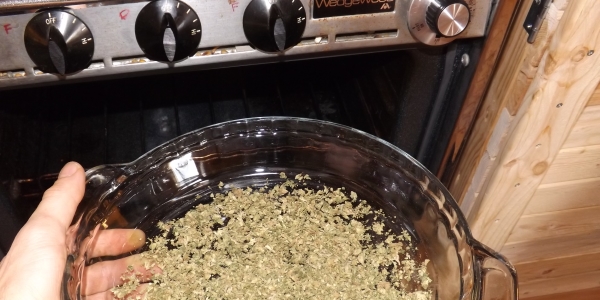 Bake cannabis to decarb at 240 F