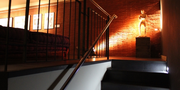 Stairs to upper lounge area at Choko