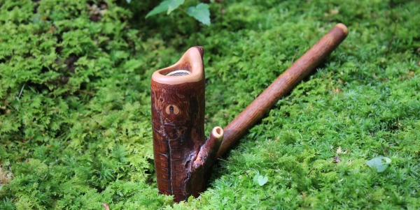 Tribal Pipe - Eye pipe in moss