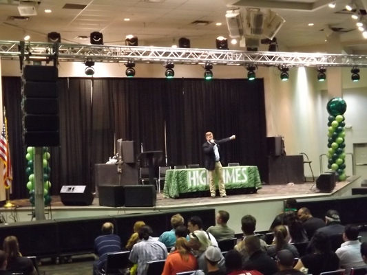 Meeting in the main room of the Cannabis Cup