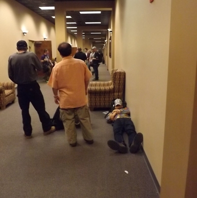 Taking a nap at the Cannabis Cup