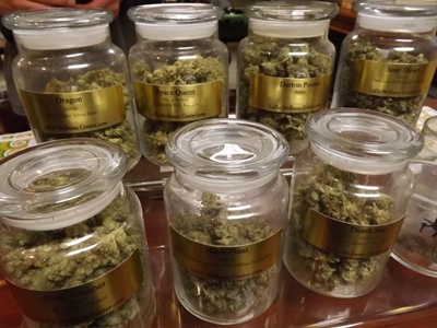 Marijuana selection at Lodo Wellness Center on Wazee St Denver