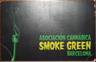 Membership card for Smoke Green coffee shop in Barcelona