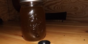Finished coconut cannabis oil before congealing