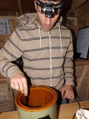 Russ Hudson making coconut cannabis oil