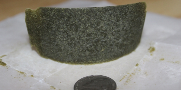 Slice of kief hash