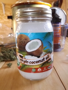 Virgin Coconut Oil Jar Closeup