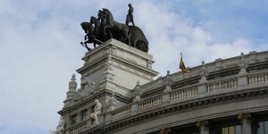 Horsemen on a building in Madrid