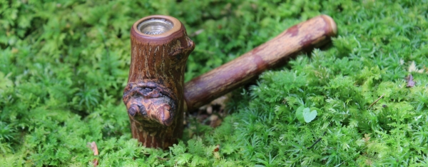 Small tribal pipe in moss