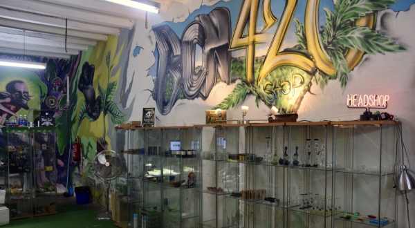Interior of BCN 420 Head Shop Barcelona