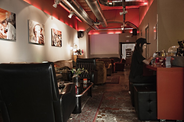 Main couch area at Circulo cannabis club in Barcelona Spain