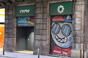 Entrance to Choko Cannabis Club in Barcelona Spain