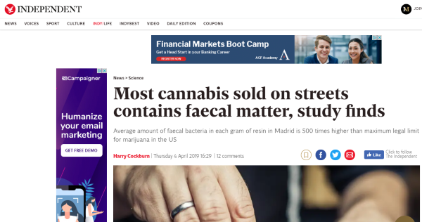 The Independent Reporting on Cannabis in Madrid