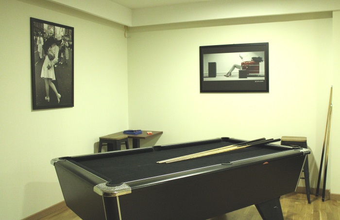 Pool table on the lower half of the club.