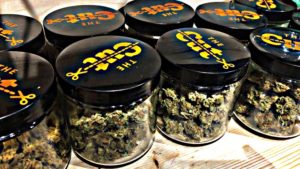 Jars of Cured Cannabis Flower at The Cut Social Club Barcelona