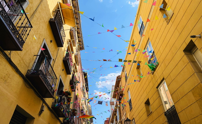 If you look up strolling around Malasaña you'll find all the streets decorated