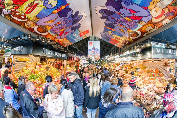 LaBoquieria Market in Barcelona Spain